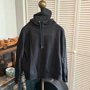 Banana Republic Elevated Black Hoodie Turtleneck Sweatshirt